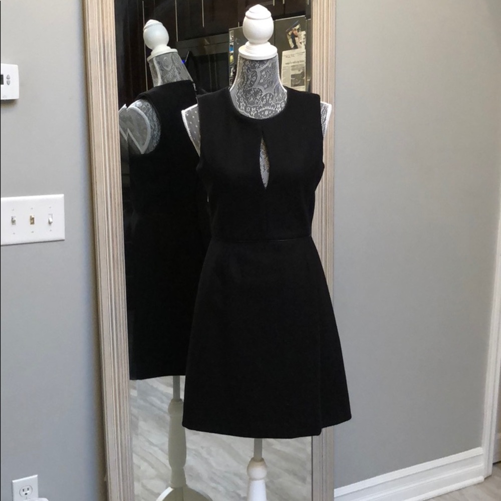 Adam wool and leather trim dress 2 NWT